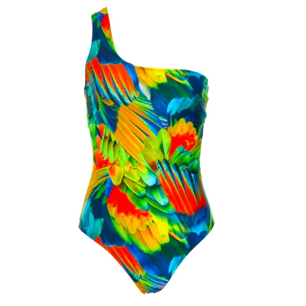 ABS Allen Schwartz 💛 MULTI COLOR 💙 ONE PIECE SWIMSUIT SIZE 12 🌟NWT🌟